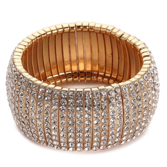 Gold Crystal Stretch Bracelet - Picture 6 of 6
